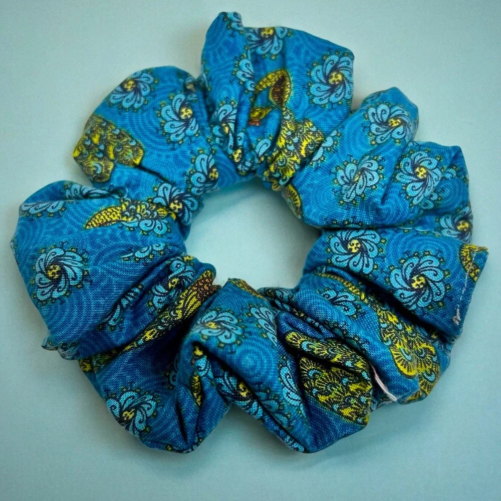 Handmade Peacock Scrunchie